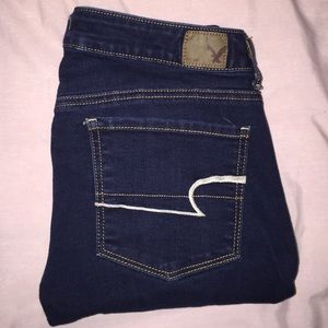 AE dark wash skinny jeans