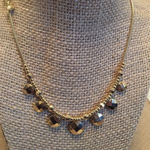 Gold Faceted Disc Necklace Gold Faceted Disc Necklace
