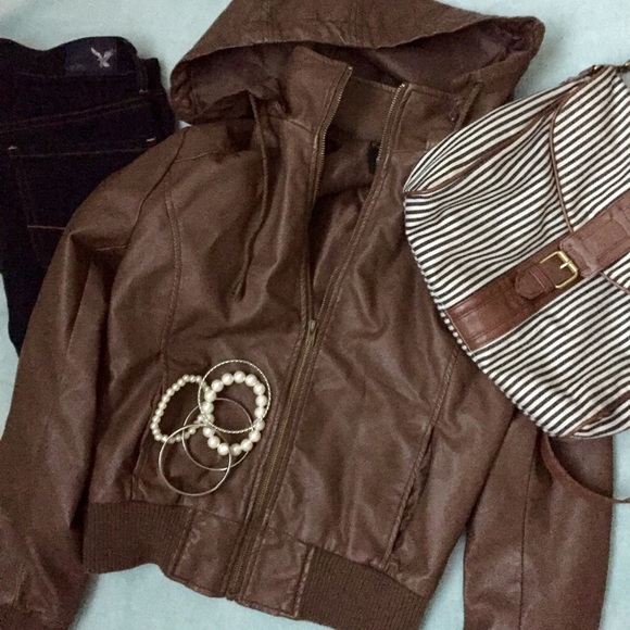 Forever 21 brown leather jacket