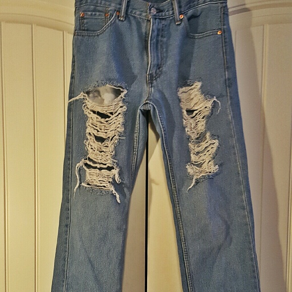 Hand Distressed Levi Jeans
