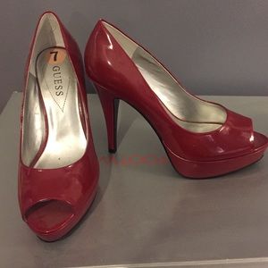 Guess RED peep toes