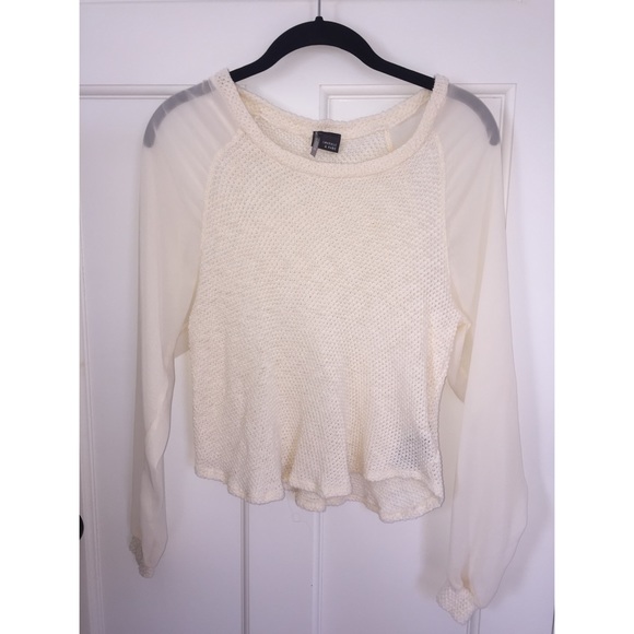 Urban Outfitters Long Sleeve Cream Blouse