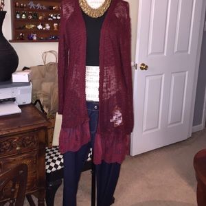 Burgundy cardigan