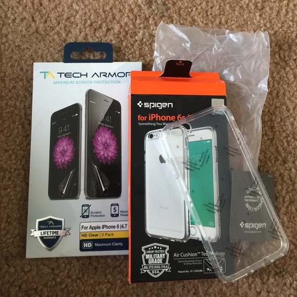 iPhone 6s/6 case + 3 pack scratch protectors