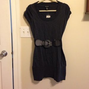 Shirt sleeve sweater tunic