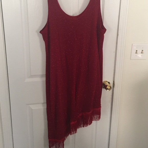 Glitterly mini dress with fringe bottom - Picture 4 of 4