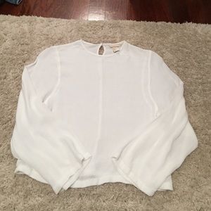 white flow-y H&M top
