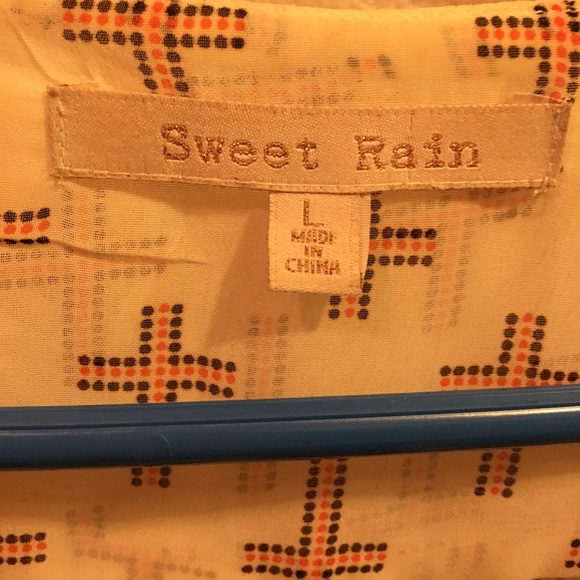 High low blouse top flowy fun roll up sleeves - Picture 4 of 4