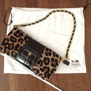 Coach Kristin ocelot hair calf handbag