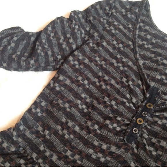 Free people peplum Henley brown and black - Picture 3 of 4