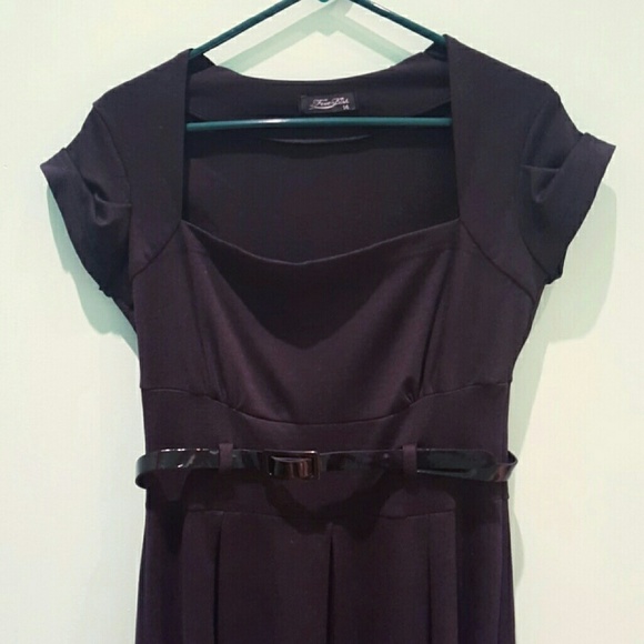 Black Belted Dress - Picture 2 of 3