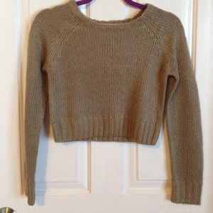 Tan Crop Sweater 🌼