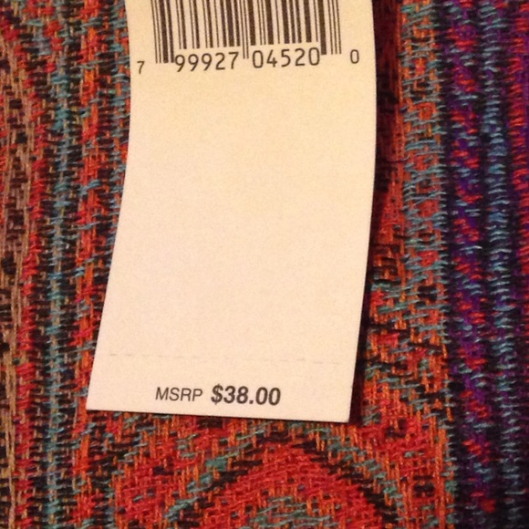 Colorful Turquoise Print Scarf - Picture 2 of 3