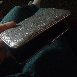 Silver glitter wallet