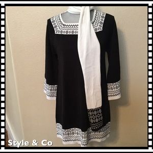 Style & Co Black/White Tunic Sweater❤️NWT