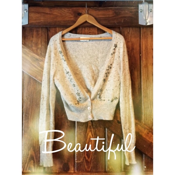 Gray Beaded Sweater