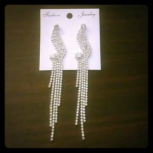 Silver Rhinestone Earrings