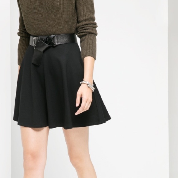 **SOLD**MANGO Elastic Skater Skirt; Black; Size S