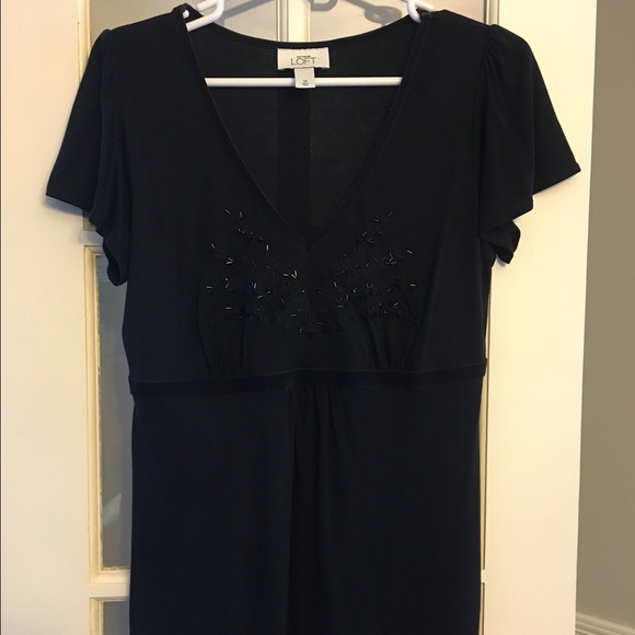 Ann Taylor Loft black shirt with sequin design