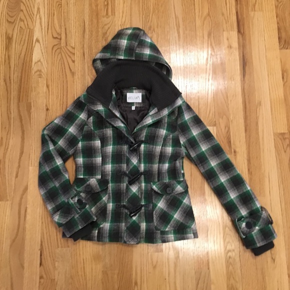 Delia's Plaid Peacoat