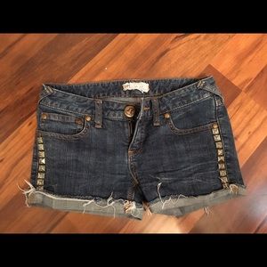 **SOLD**Free People Studded Denim Shorts; Size 27