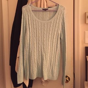 Light Blue Cable Knit Sweater