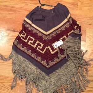 Red dress boutique poncho