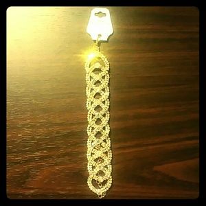 Silver Rhinestone and Gold Bracelet