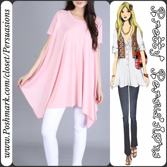 FINAL SALEπ»Blush Pink Draping Swing Tunic Dress - Picture 3 of 4