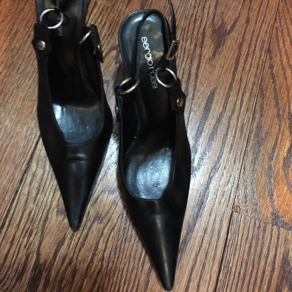 Black leather shoe