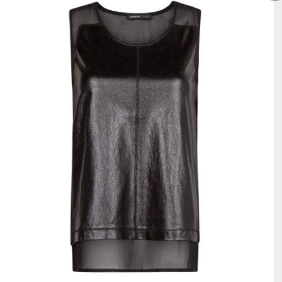 **SOLD**  MANGO Black Tank With Sheer; Size XS