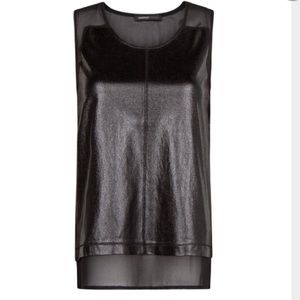 **SOLD**  MANGO Black Tank With Sheer; Size XS