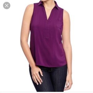 Plum Old Navy Crepe Pocket Tank