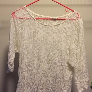 White Lace Sheer Top