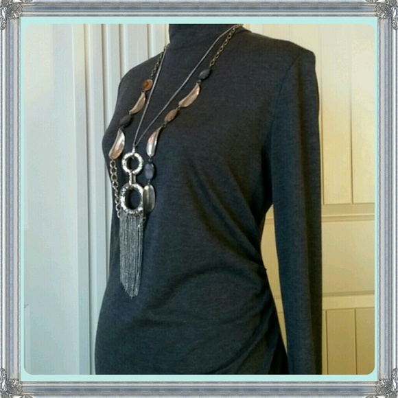 Isaac Mizrahi Dresses & Skirts - Classy charcoal gray turtleneck dress