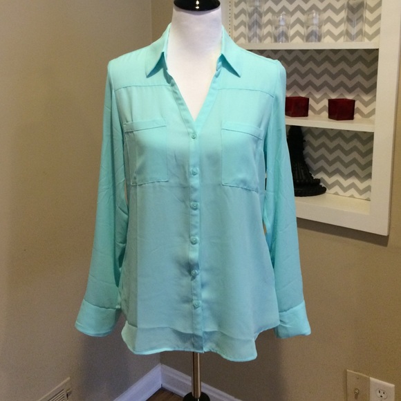 Express flowy button down shirt