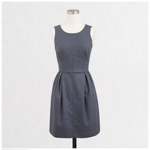 J. Crew Pleated Shift Dress in Wool Flannel