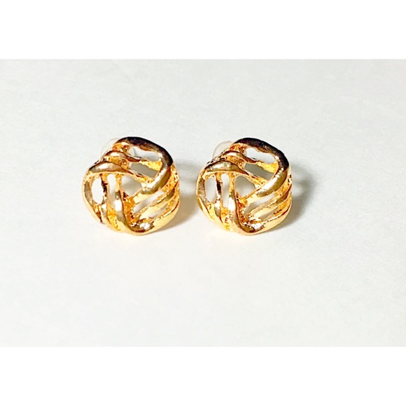 Knot Style Stud Earrings - Picture 2 of 4