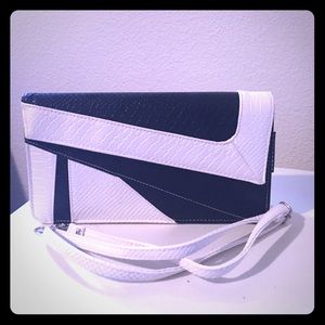 Black and white clutch