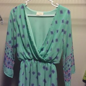 Mint Patterned Dress