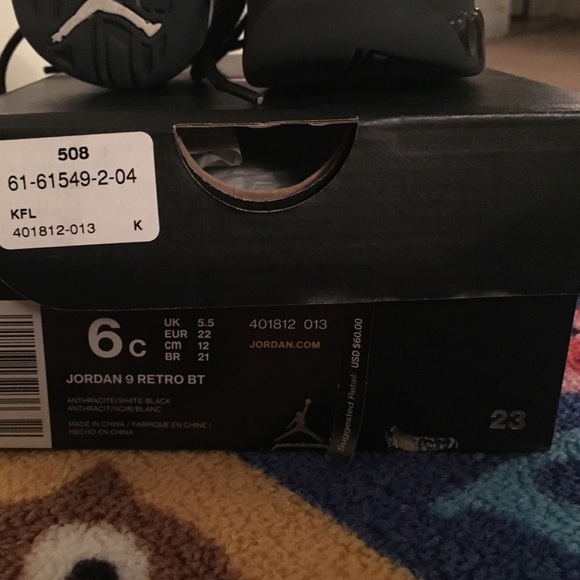 Jordan 9 Retro BR 6c (Toddlers) Sneakers - Picture 2 of 4