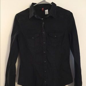 Black button down