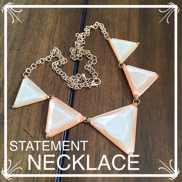 Peach Triangle Statement Necklace