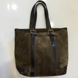 Suede coach purse