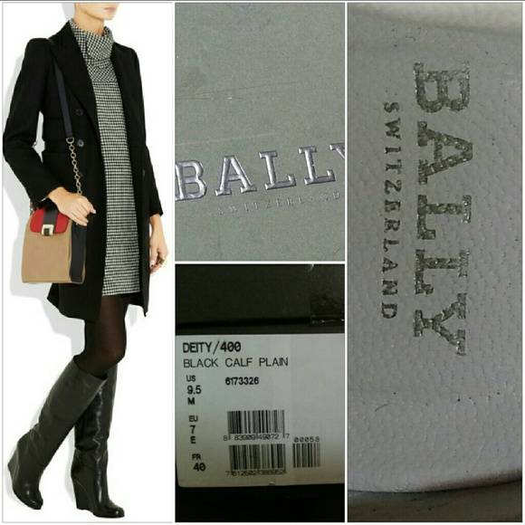 *SOLD* Bally Deity leather wedge knee high boots