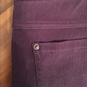 HUE Corduroy Deep Purple Leggings; Size S