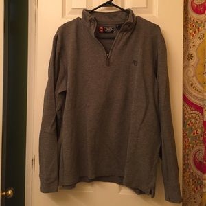 Gray quarter zip sweater