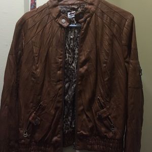 Khaki leather jacket 15$