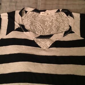 Striped lace shirt