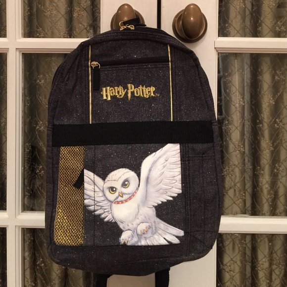 Harry Potter Handbags - HARRY POTTER AUTH BLACK GLITTER DENIM BACKPACK